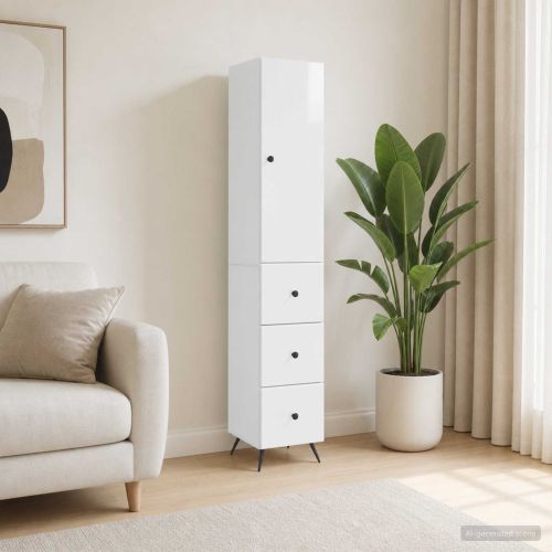 Комплект шкафове 2 pcs Бял гланц 34,5 x 34,5 x 90 см