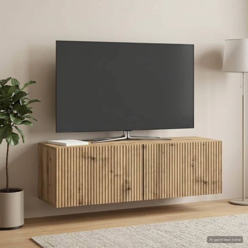 Стенно монтиран ТВ шкаф 98 x 31 x 30 см Дъб артизан