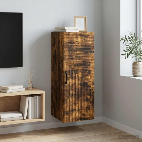 Стенно шкафче Опушен дъб 33 x 34,5 x 90 см Инженерна дървесина
