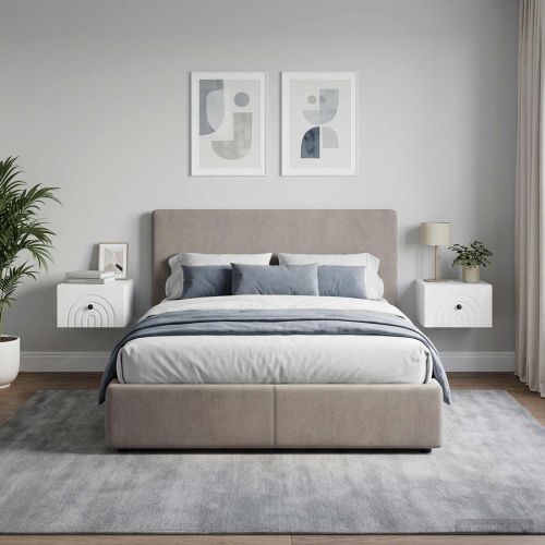 Спален шкаф с монтаж на стена 2 pcs Бял гланц 33 x 34,5 x 20 см