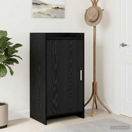 Шкаф за обувки Черен дъб 48 x 36 x 92 см Инженерна дървесина