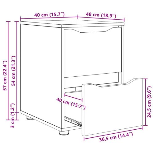 Шкаф за съхранение Кафяв дъб 40 x 48 x 57 см Инженерно дърво
