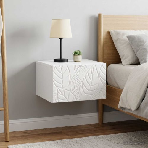 Спален шкаф с монтаж на стена 2 pcs Бял гланц 49 x 34,5 x 20 см
