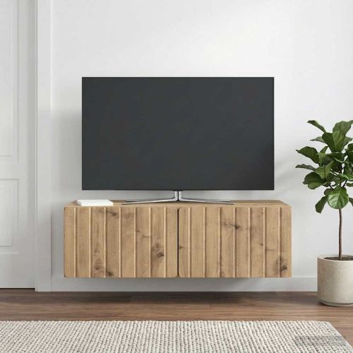 Стенно монтиран ТВ шкаф 98 x 41 x 30 см Дъб артизан