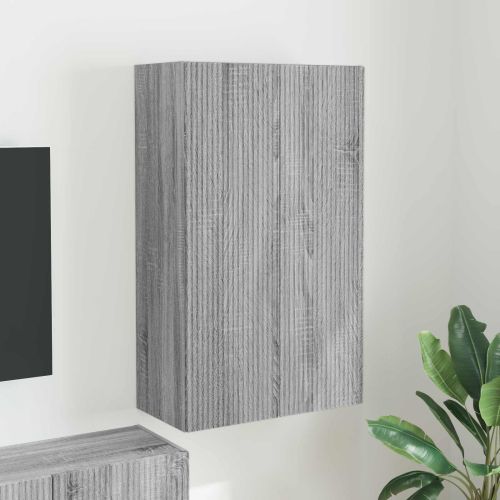 TV стенен шкаф Сив Сонома 59,5 x 31 x 100 см Инженерно дърво