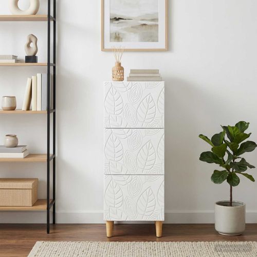 Чекмеджетен шкаф Бяло 33 x 34,5 x 90 см Инженерна дървесина
