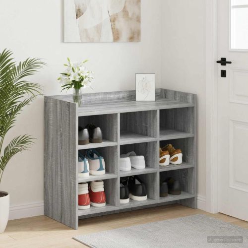 Шкаф за обувки Сив Сонома 85 x 39,5 x 70 см Инженерна дървесина