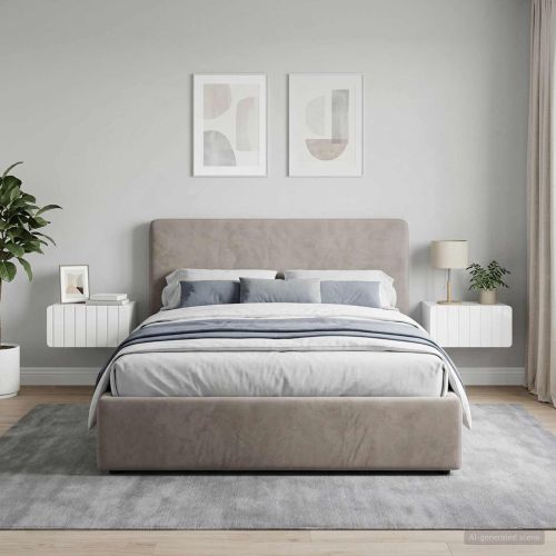 Спален шкаф с монтаж на стена 2 pcs Бял гланц 49 x 34,5 x 24 см