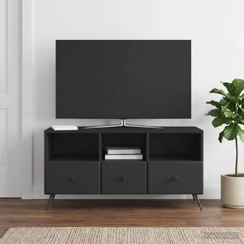 ТВ шкаф с чекмедже Черно 102 x 34,5 x 50 см Инженерна дървесина