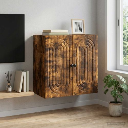 Стенно шкафче Опушен дъб 59 x 31 x 60 см Инженерна дървесина