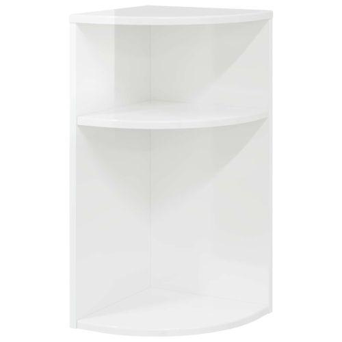 Крайна масичка Лъскаво бяло 29,6 x 29,6 x 60 см Инженерно дърво
