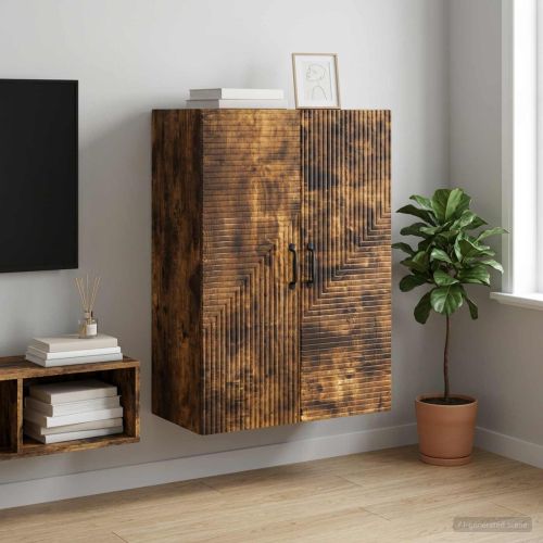 Стенно шкафче Опушен дъб 66 x 34,5 x 90 см Инженерна дървесина