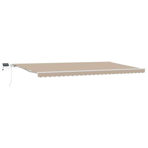 Прибираща се тента Бежово 600 × 300 cm Тъкан и алуминий