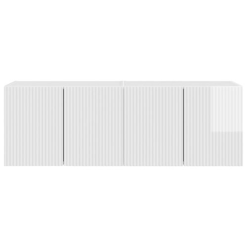 TV стенен шкаф 2 pcs Лъскаво бяло 59,5 x 31 x 40 см