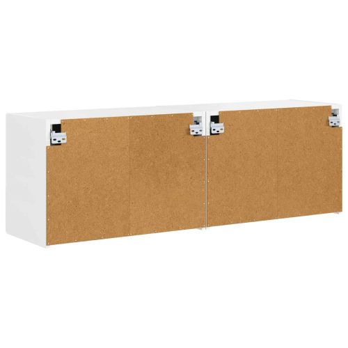 TV стенен шкаф 2 pcs Лъскаво бяло 59,5 x 31 x 40 см