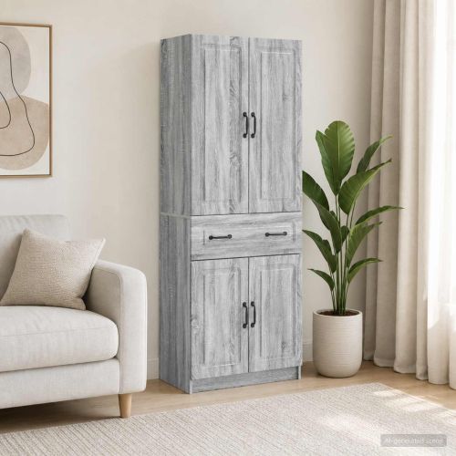 Комплект шкафове 2 pcs Сив Сонома Инженерна дървесина