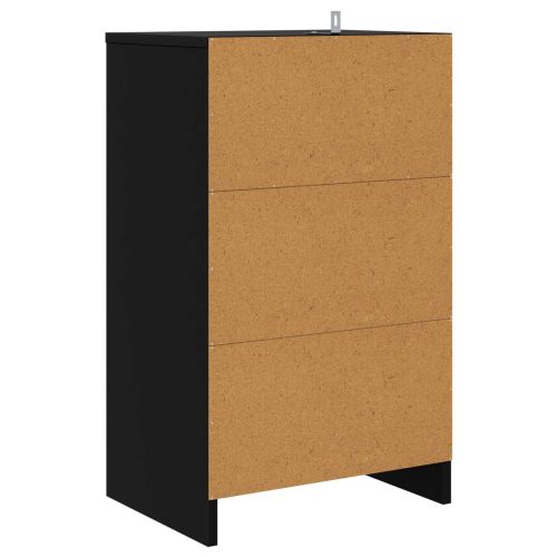 Нощно шкафче с чекмедже Черно 40 x 30 x 467 см Инженерно дърво