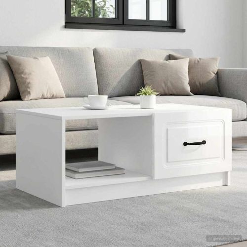 Масичка за кафе Бял гланц 90 x 50 x 37 см Инженерна дървесина