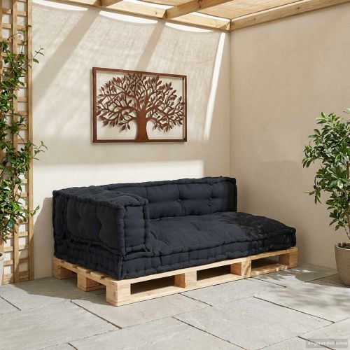 Кушон за палетен диван 3 pcs Антрацит 120 x 80 x 38 см Текстил