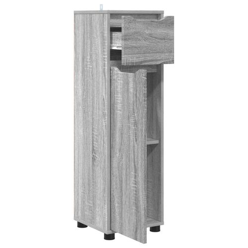 Шкаф за баня Сив Сонома 30,5 x 30 x 101 см Инженерно дърво