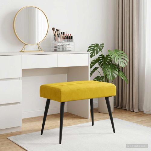 Пейка с копчета Жълто 60 x 40 x 45 см Кадифе