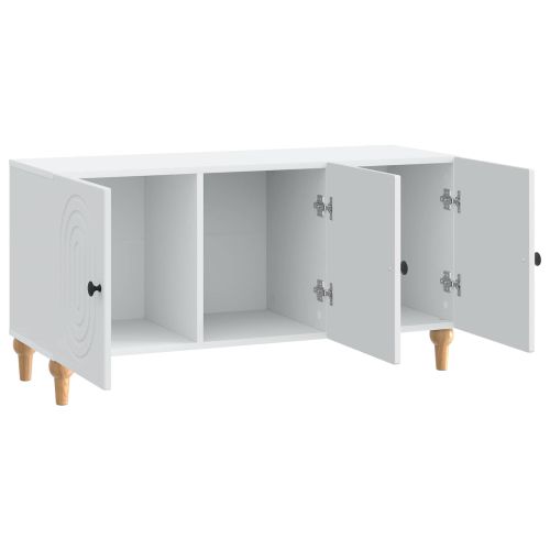 ТВ шкаф Бяло 99 x 34,5 x 50 см Инженерна дървесина
