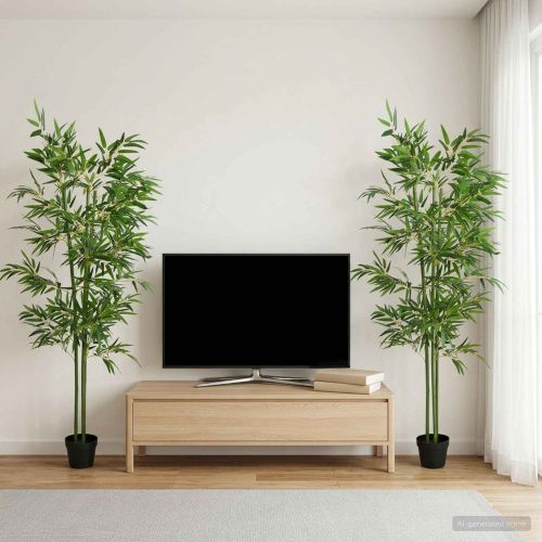 Изкуствено бамбуково дърво 4 pcs Зелено 60 x 18 x 190 см