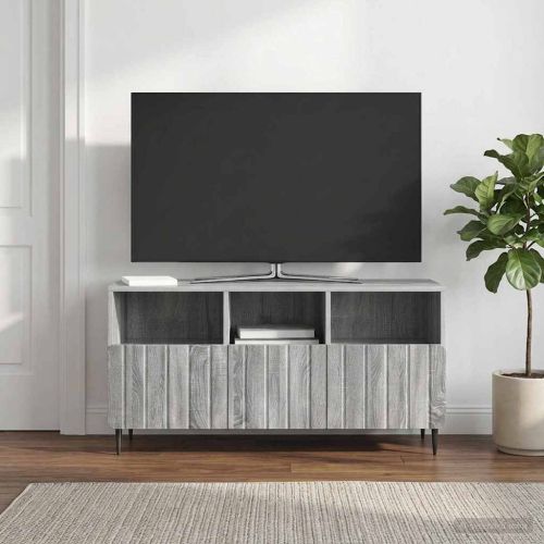 ТВ шкаф Сива сонома 102 x 34,5 x 50 см Инженерна дървесина