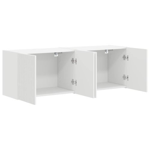 TV стенен шкаф 2 pcs Бяло 59,5 x 31 x 40 см Инженерно дърво