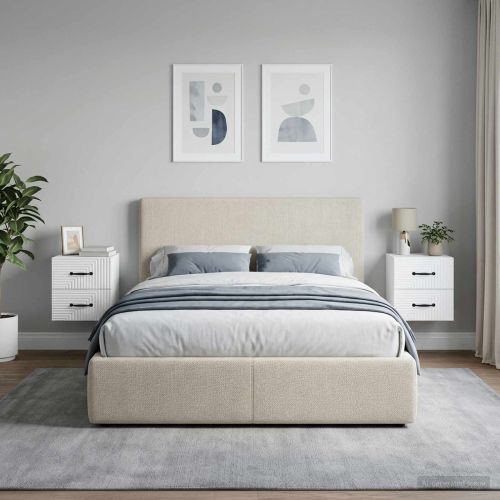 Спален шкаф с монтаж на стена 2 pcs Бяло 34,5 x 33 x 40 см