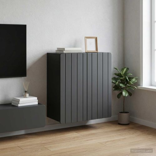 Стенно шкафче Черно 59 x 31 x 64 см Инженерна дървесина