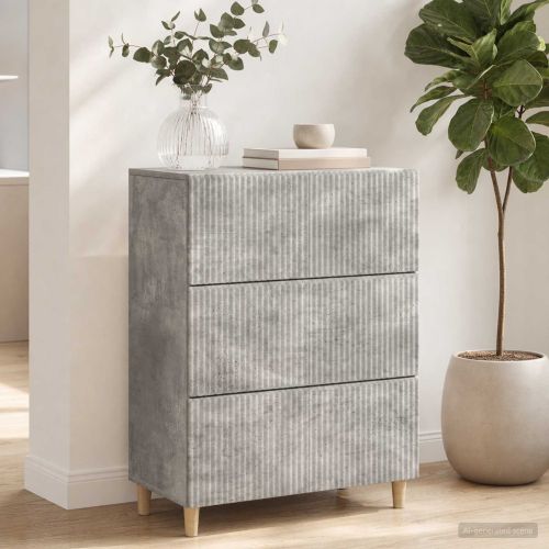 Чекмеджетен шкаф Бетонно сиво 66 x 34,5 x 90 см