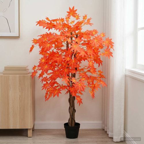 Изкуствено кленово дърво Червено 80 x 16 x 120 см