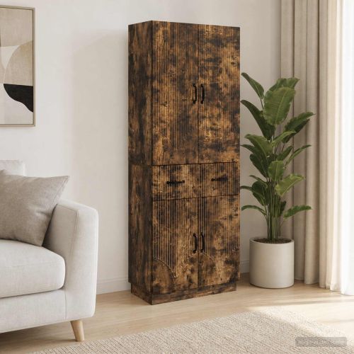 Комплект шкафове 2 pcs Опушен дъб Инженерна дървесина