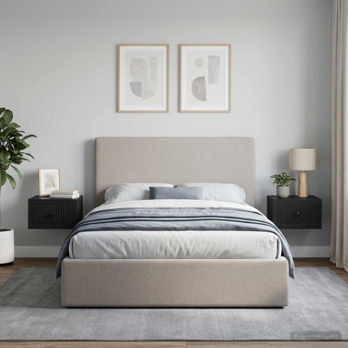 Спален шкаф с монтаж на стена 2 pcs Черно 33 x 34,5 x 20 см