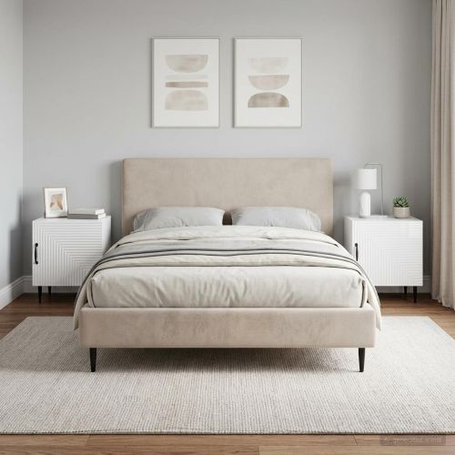 Нощен шкаф 2 pcs Бял гланц 43 x 34,5 x 50 см