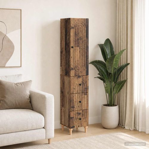 Комплект шкафове 2 pcs 33 x 34,5 x 90 см Инженерна дървесина