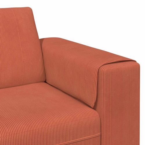 Диван Червено оранжево 250 x 188 x 76 см Кордюрова тъкан
