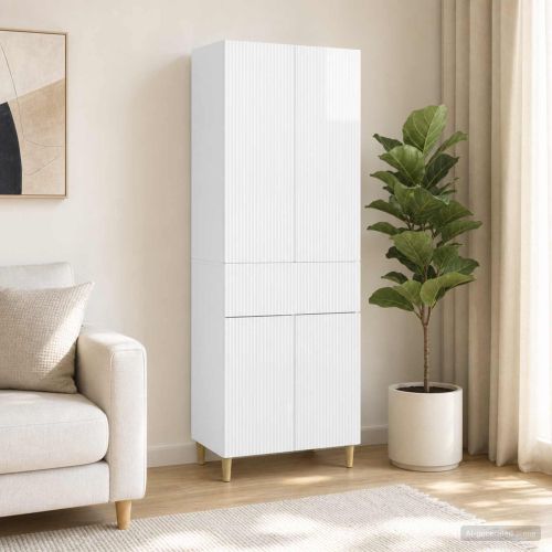 Комплект шкафове 2 pcs Бял гланц 66 x 34,5 x 90 см