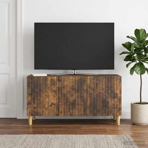 ТВ шкаф Опушен дъб 99 x 34,5 x 50 см Инженерна дървесина