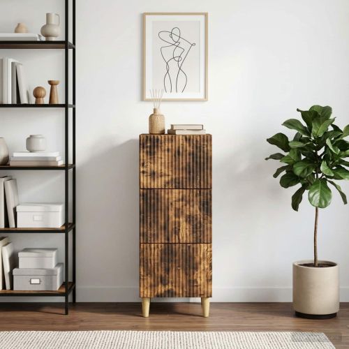 Чекмеджетен шкаф Опушен дъб 33 x 34,5 x 90 см