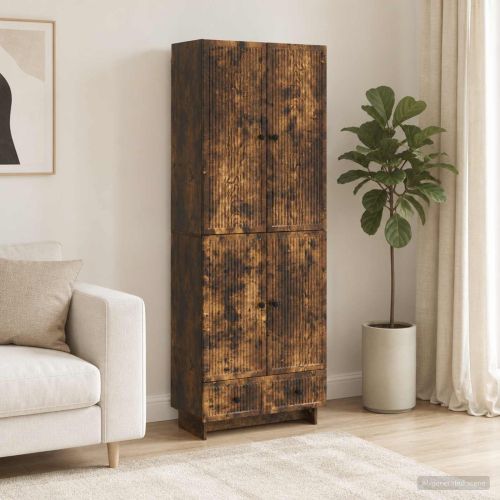 Комплект шкафове 2 pcs Опушен дъб 66 х 34,5 х 95 см