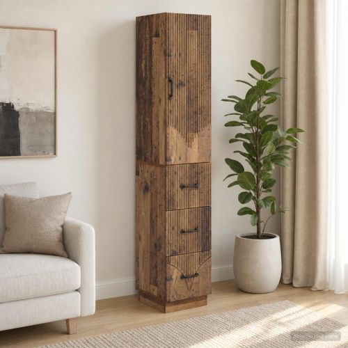 Комплект шкафове 2 бр. 33 x 34,5 x 87 см Инженерна дървесина