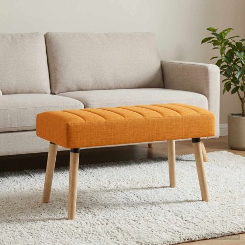 Пейка с канали Тъмен жълт 80 x 40 x 46 см Текстил