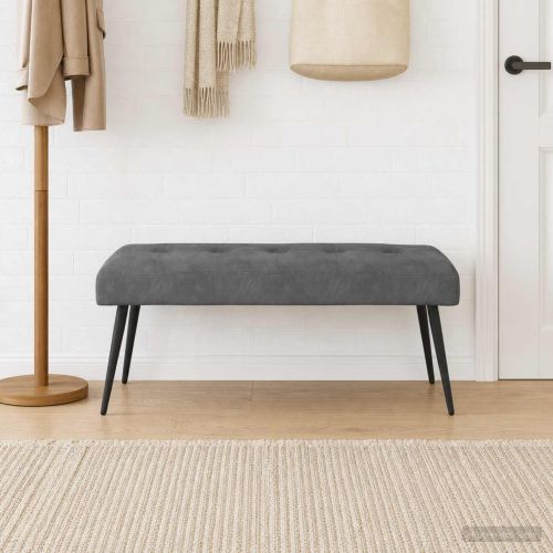 Пейка с копчета Тъмносиво 110 x 40 x 46 cm Кадифе