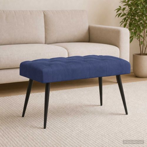 Пейка с копчета Полицейско синьо 80 x 40 x 46 см Кадифе