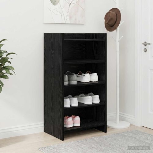 Шкаф за обувки Черен дъб 48 x 36 x 92 см Инженерна дървесина