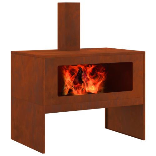 Огнище Ръждясало 80 x 50 x 96 см Патинираща стомана