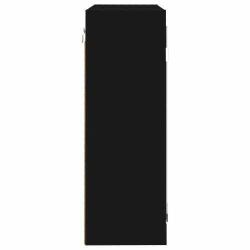 Шкаф с огледало за баня Черно 60 x 20 x 60 cm Инженерно дърво