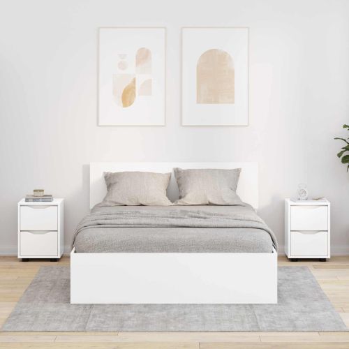 Нощни маси 2 pcs Бяло 30,5 x 30 x 43 см Инженерно дърво